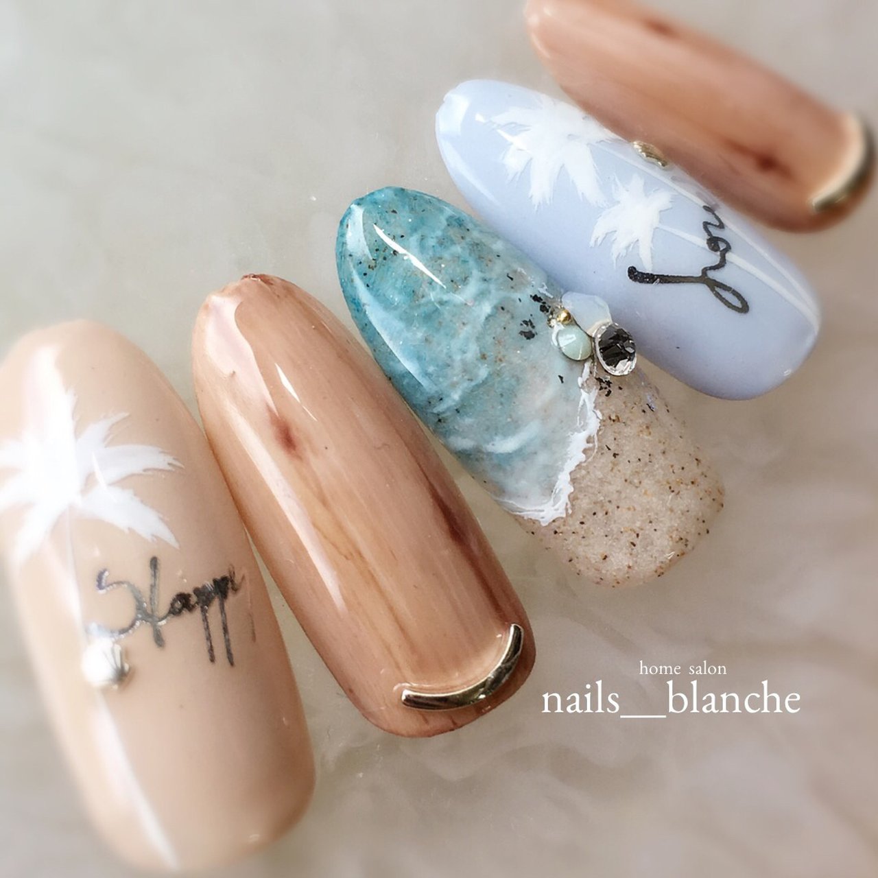 夏 旅行 海 リゾート ハンド Nailsalon Siete シエテ のネイルデザイン No ネイルブック