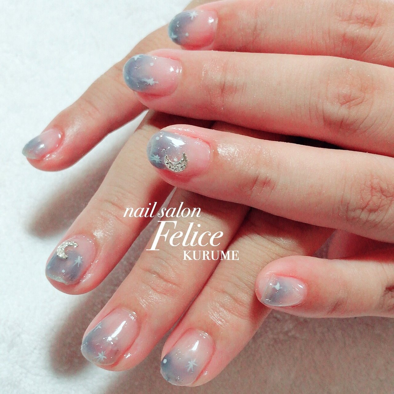 ハンド グラデーション 星 ニュアンス ギャラクシー Nailsalonfeliceのネイルデザイン No ネイルブック