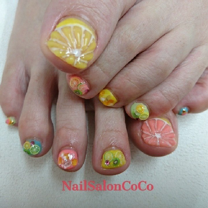 夏 海 フット シェル トロピカル Nailsaloncocoのネイルデザイン No ネイルブック