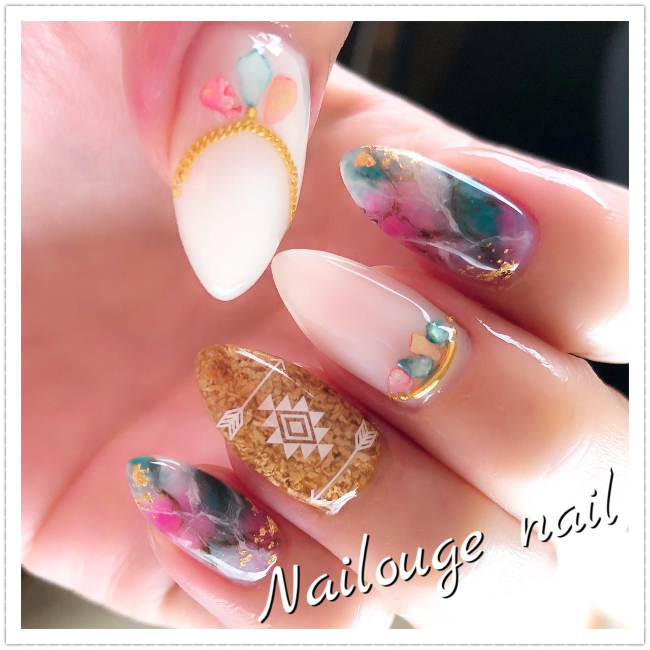 夏 海 リゾート 女子会 ハンド Nailsalon Nailougeのネイルデザイン No ネイルブック