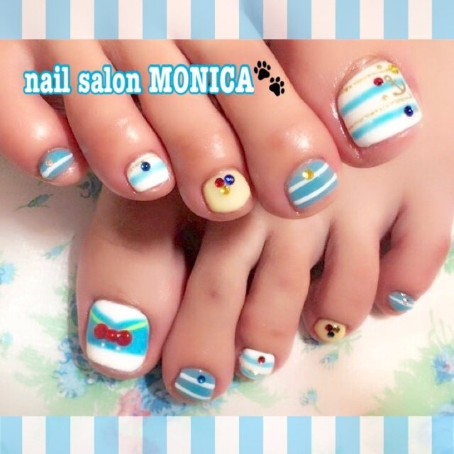 夏 リゾート フット キャラクター マリン Nail Salon Monica のネイルデザイン No ネイルブック