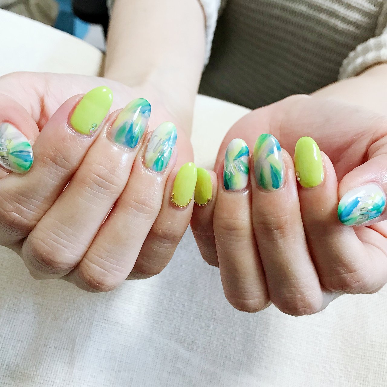 イエロー グリーン Nail9のネイルデザイン No ネイルブック