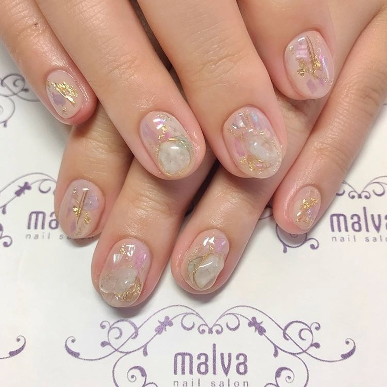 夏 オールシーズン デート 女子会 ハンド Nailsalon Malva 原宿店のネイルデザイン No ネイルブック