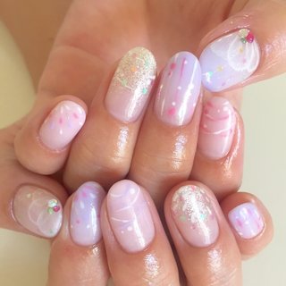 人気順 ピンク パステルパープルのネイルデザイン ネイルブック