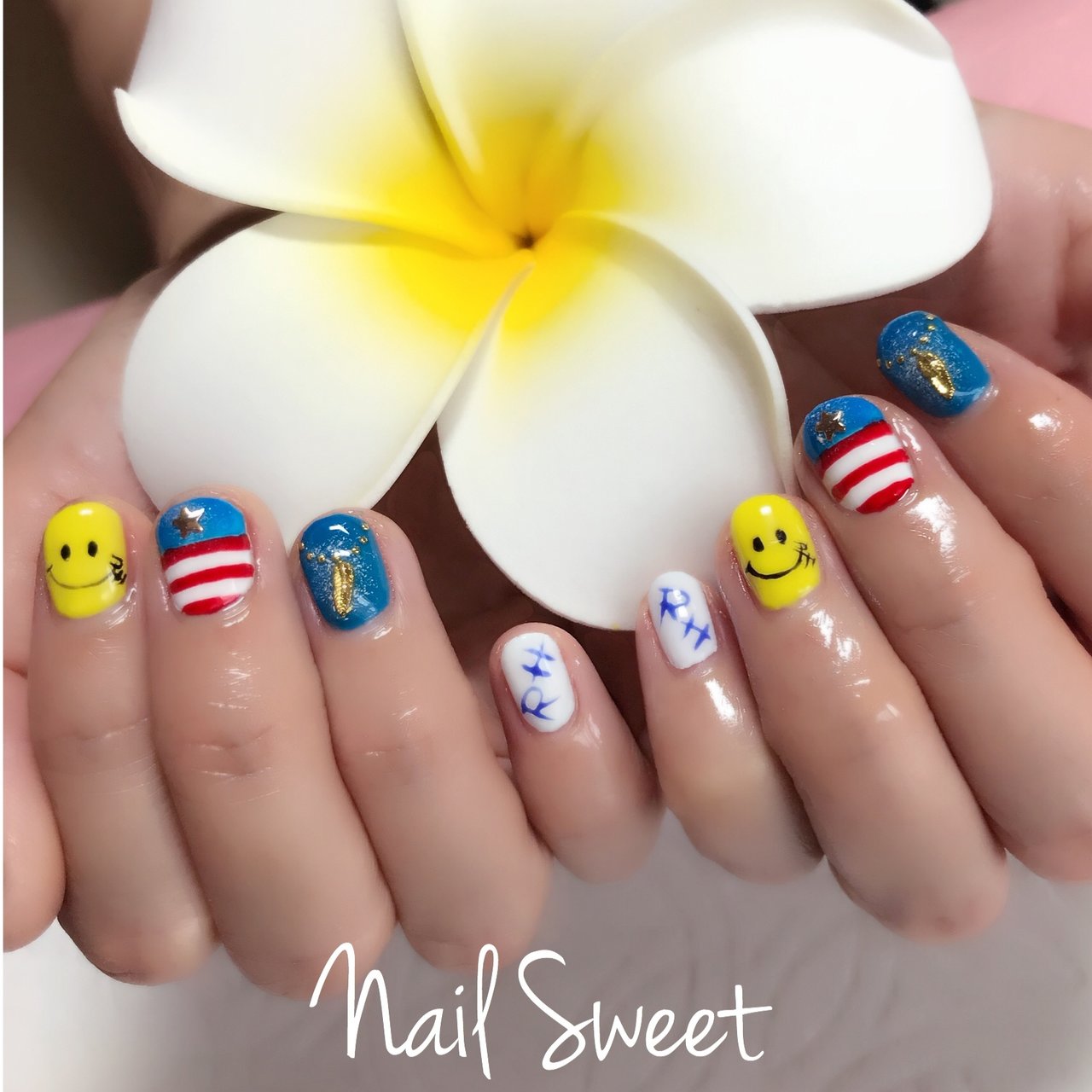 夏 女子会 ハンド デニム ニュアンス Kei Teddxyのネイルデザイン No ネイルブック