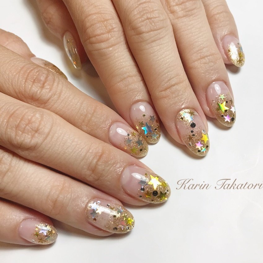 オールシーズン 七夕 パーティー ハンド グラデーション Karintakatori Jua のネイルデザイン No ネイルブック