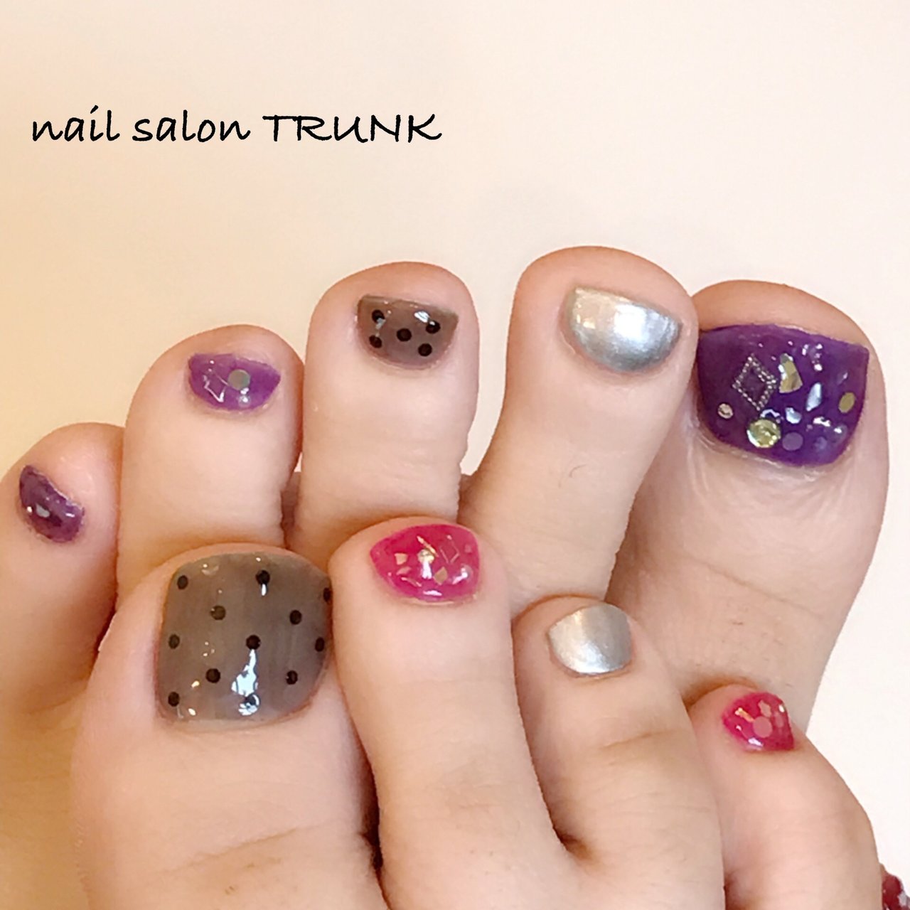 オールシーズン フット シースルー ピンク パープル Nail Trunkのネイルデザイン No ネイルブック