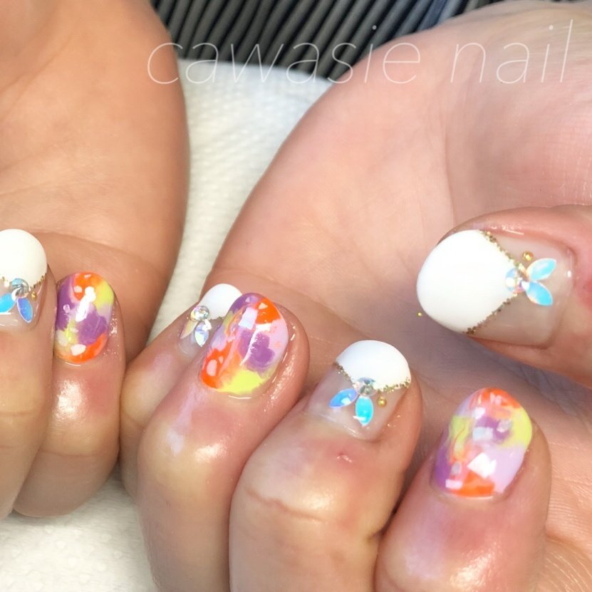 夏 海 リゾート 浴衣 ハンド Akinoのネイルデザイン No ネイルブック