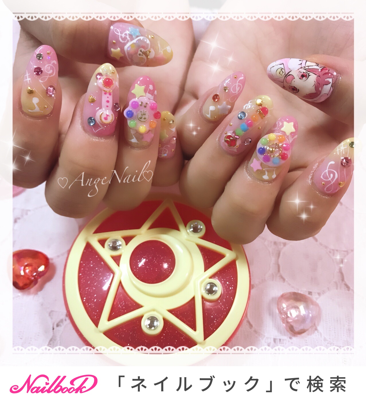 オールシーズン ハンド 痛ネイル キャラクター ピンク Angenailのネイルデザイン No ネイルブック