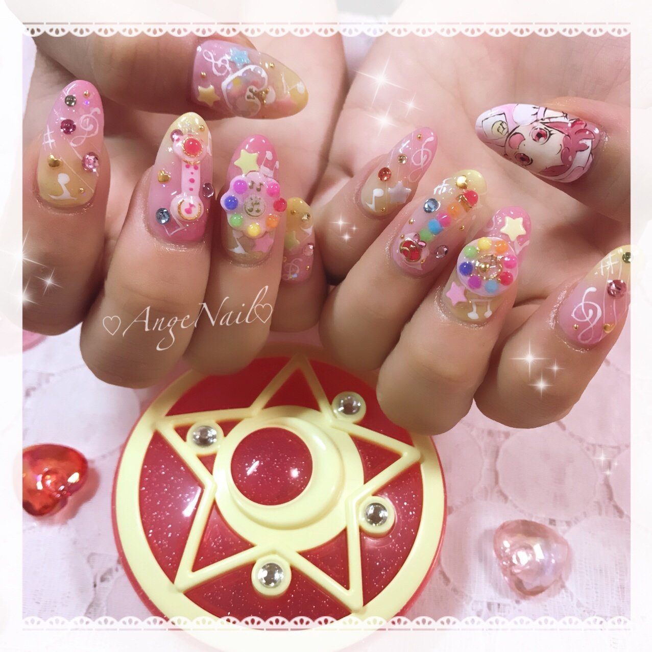 オールシーズン ハンド 痛ネイル キャラクター ピンク Angenailのネイルデザイン No ネイルブック