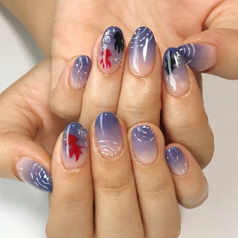 夏 梅雨 七夕 浴衣 ハンド Kaori Nailのネイルデザイン No ネイルブック