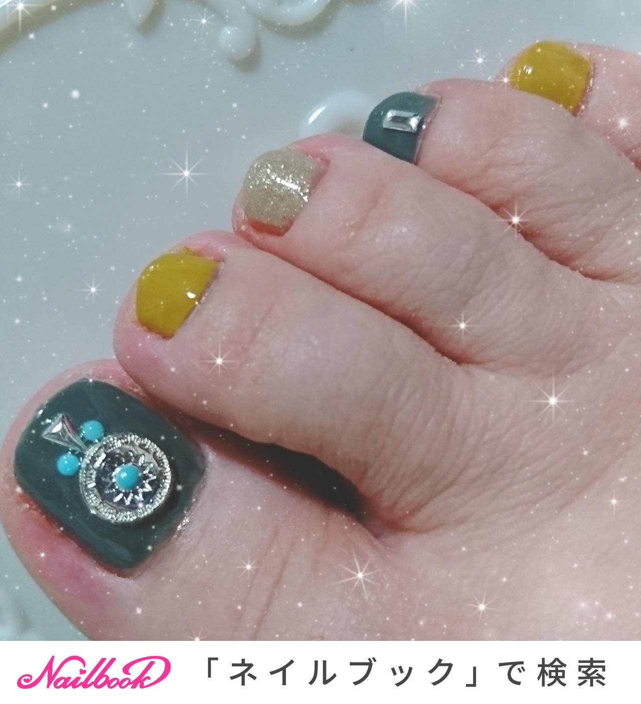 フット マニキュア セルフネイル はる のネイルデザイン No 3319178 ネイルブック