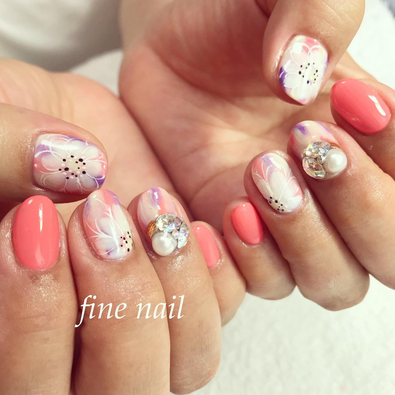 夏 リゾート デート 女子会 ハンド Fine Nail ファインネイル のネイルデザイン No ネイルブック