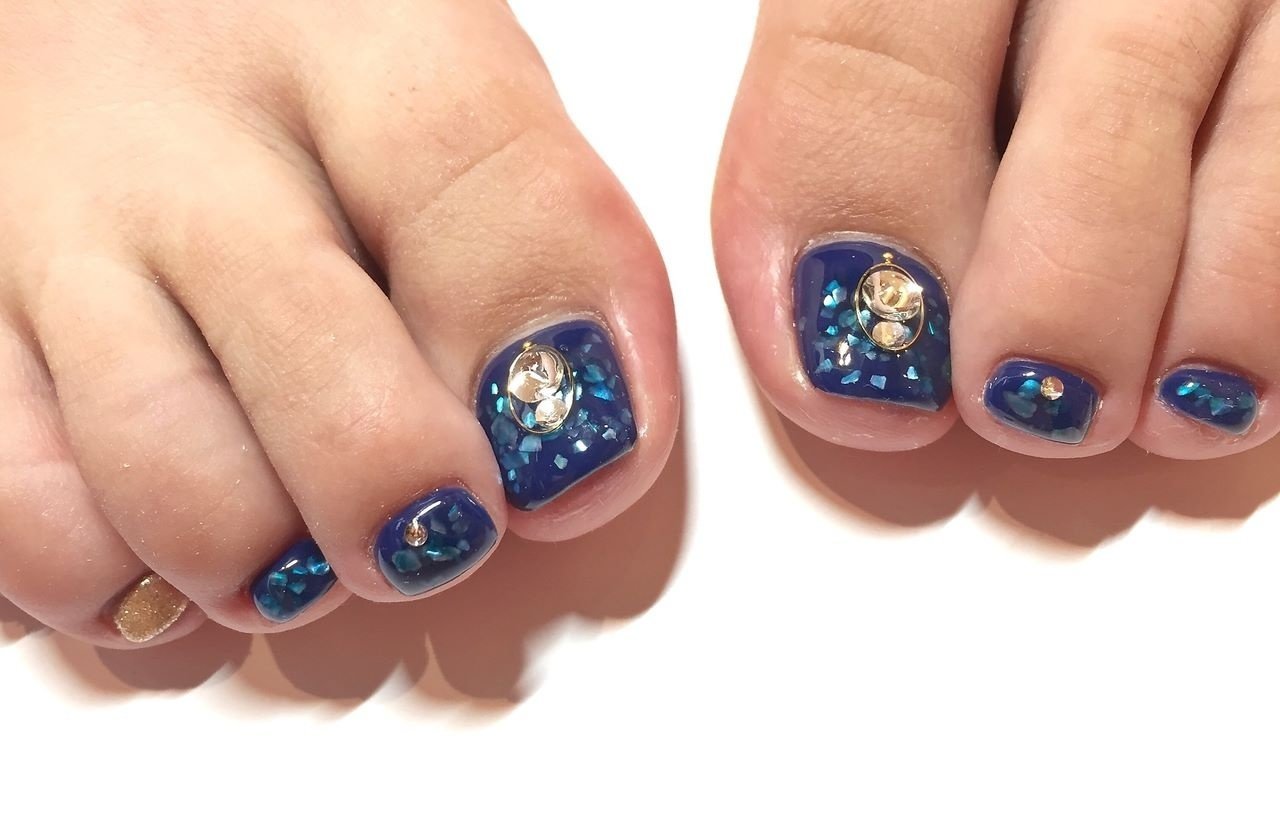 夏旅行海フットラメ Amaca Nail Eyelash天王寺店のネイル