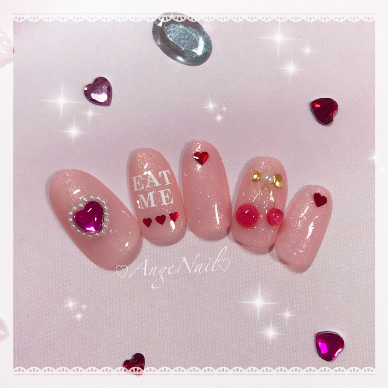 春 夏 ハンド フルーツ ピンク Angenailのネイルデザイン No ネイルブック