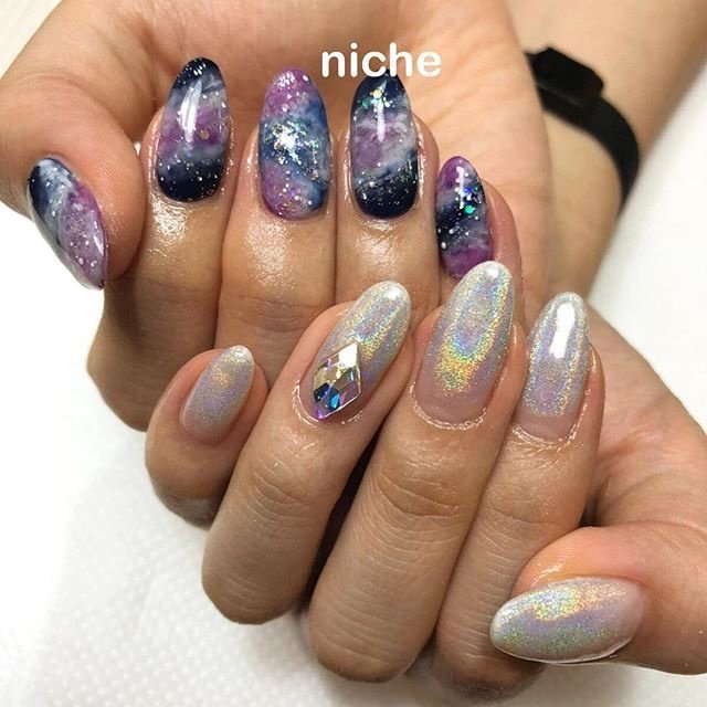 オールシーズン 旅行 パーティー ハンド グラデーション Nailsalonniche ネイルサロンニッチのネイルデザイン No ネイルブック