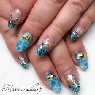 青ラメのネイルデザイン 3ページ目 ネイルブック