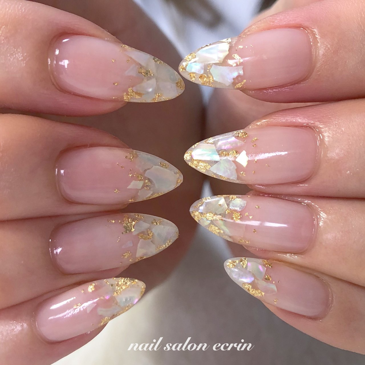 夏 ハンド シェル ロング クリア Nail Ecrinのネイルデザイン No 3325206 ネイルブック