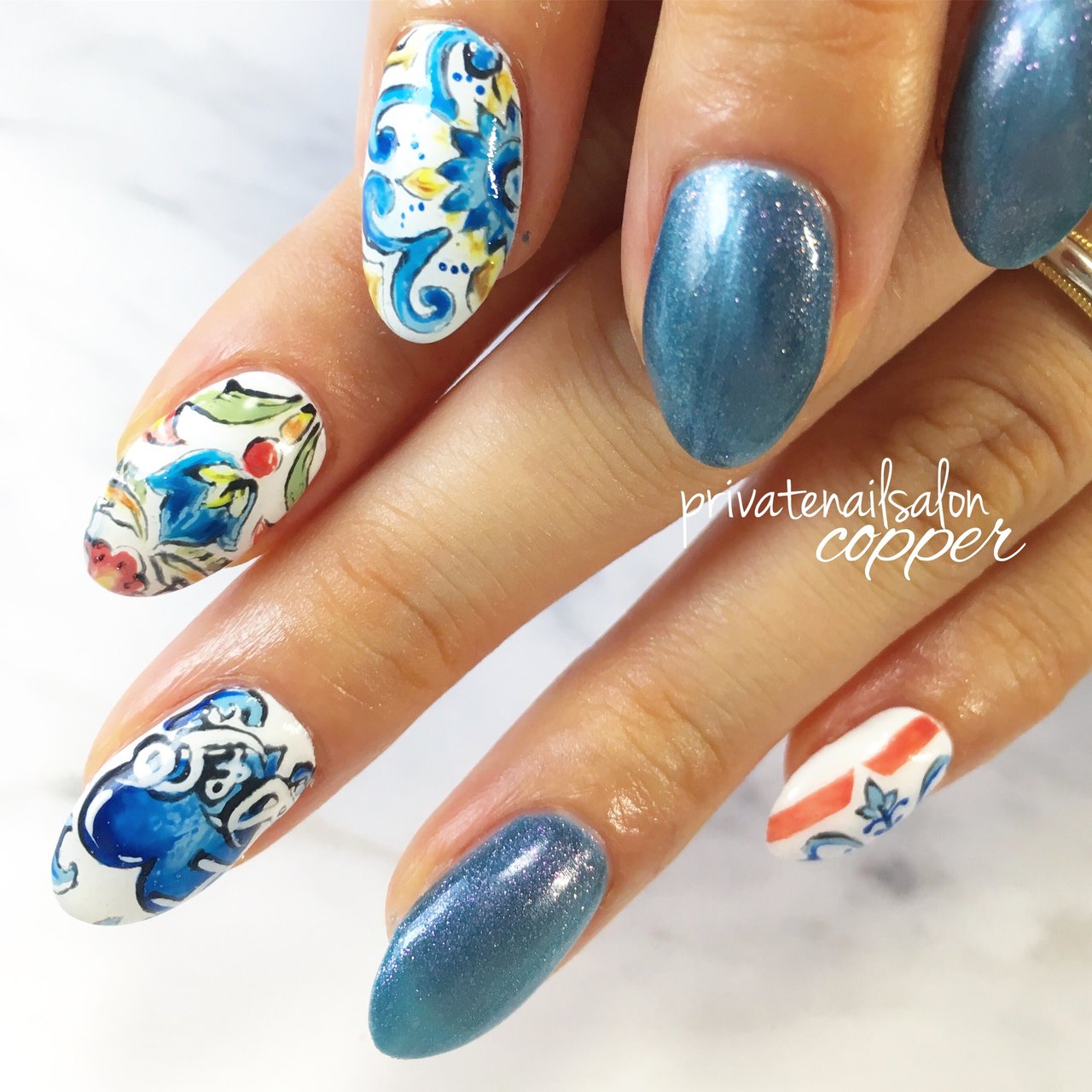 夏 秋 リゾート パーティー ハンド Nailsalon Copperのネイルデザイン No ネイルブック