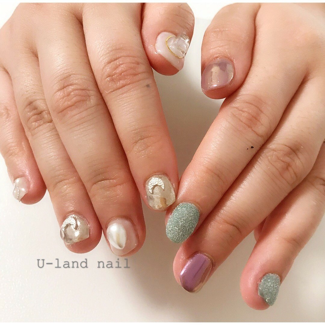 春 夏 リゾート ハンド ラメ U Land Nailのネイルデザイン No ネイルブック