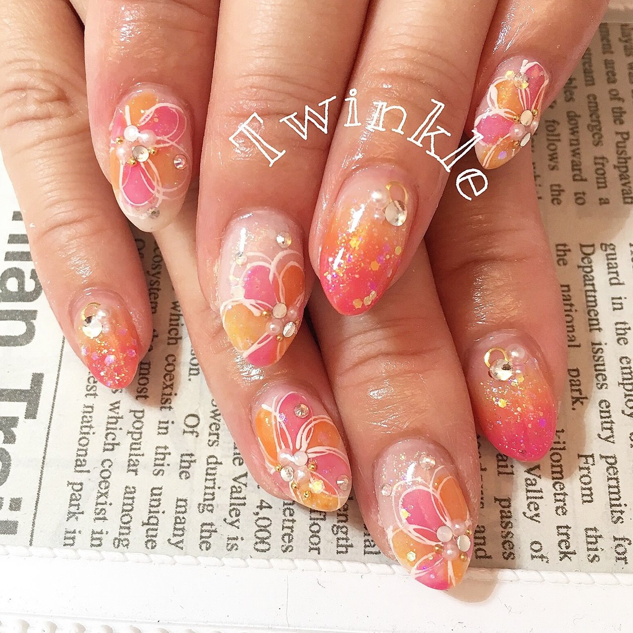 夏 浴衣 デート 女子会 ハンド Nail Salon Twinkleのネイルデザイン No ネイルブック