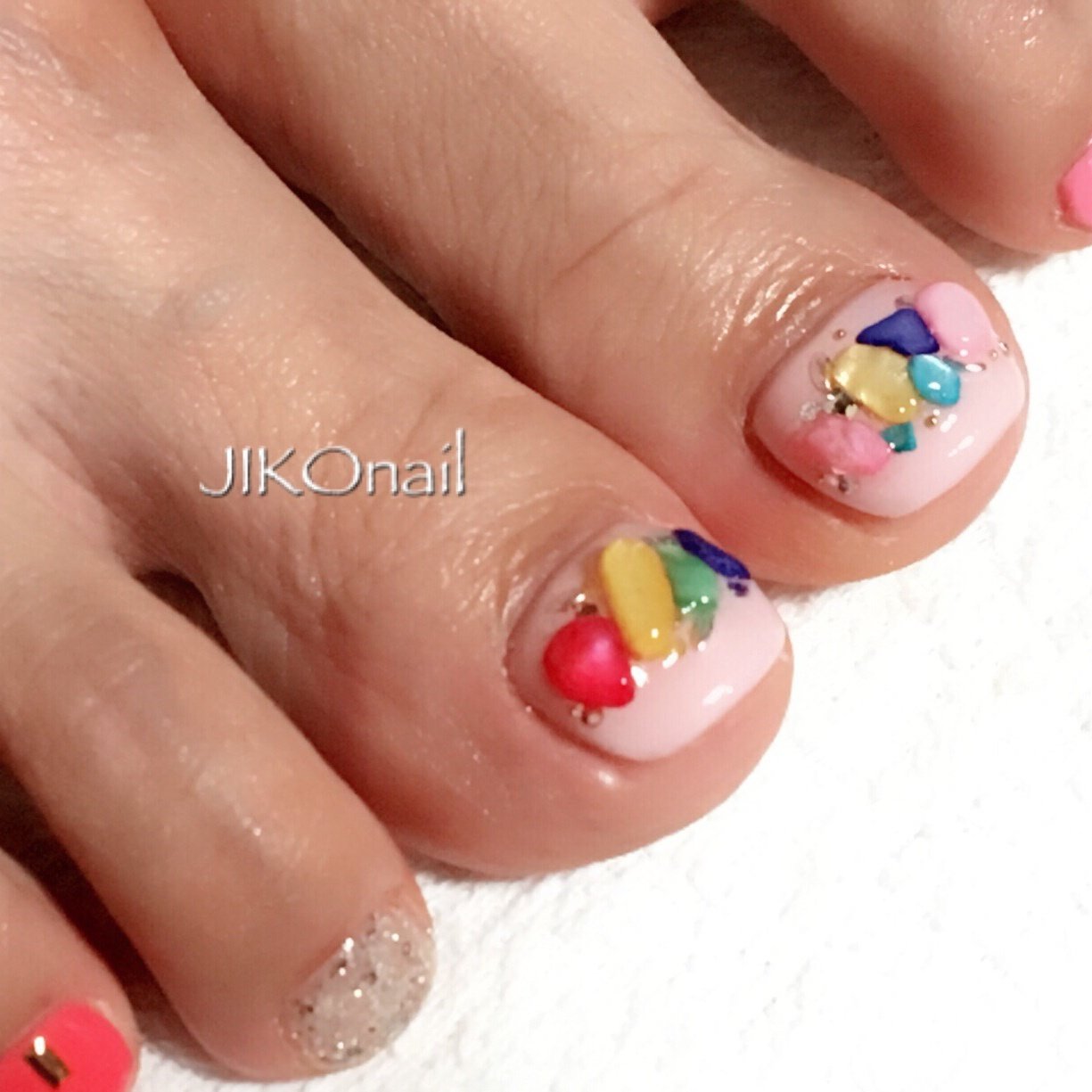 夏 海 浴衣 ハンド ワンカラー Jikounailのネイルデザイン No ネイルブック