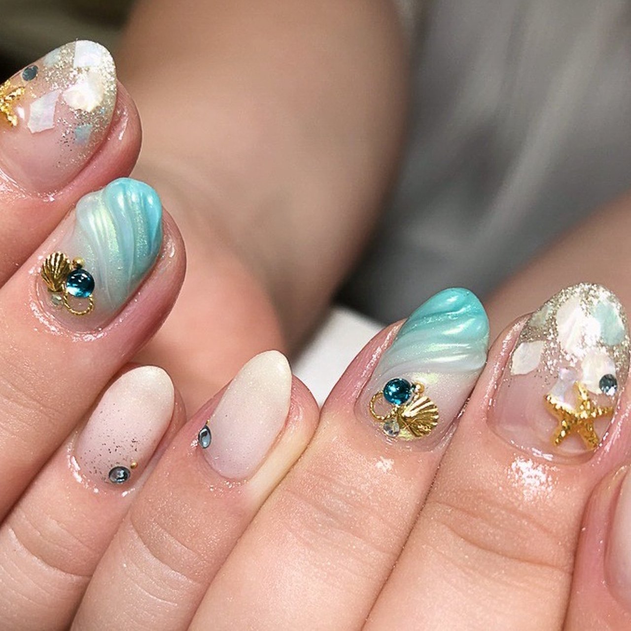 夏 海 女子会 ハンド グラデーション Itsumi Nailのネイルデザイン No ネイルブック