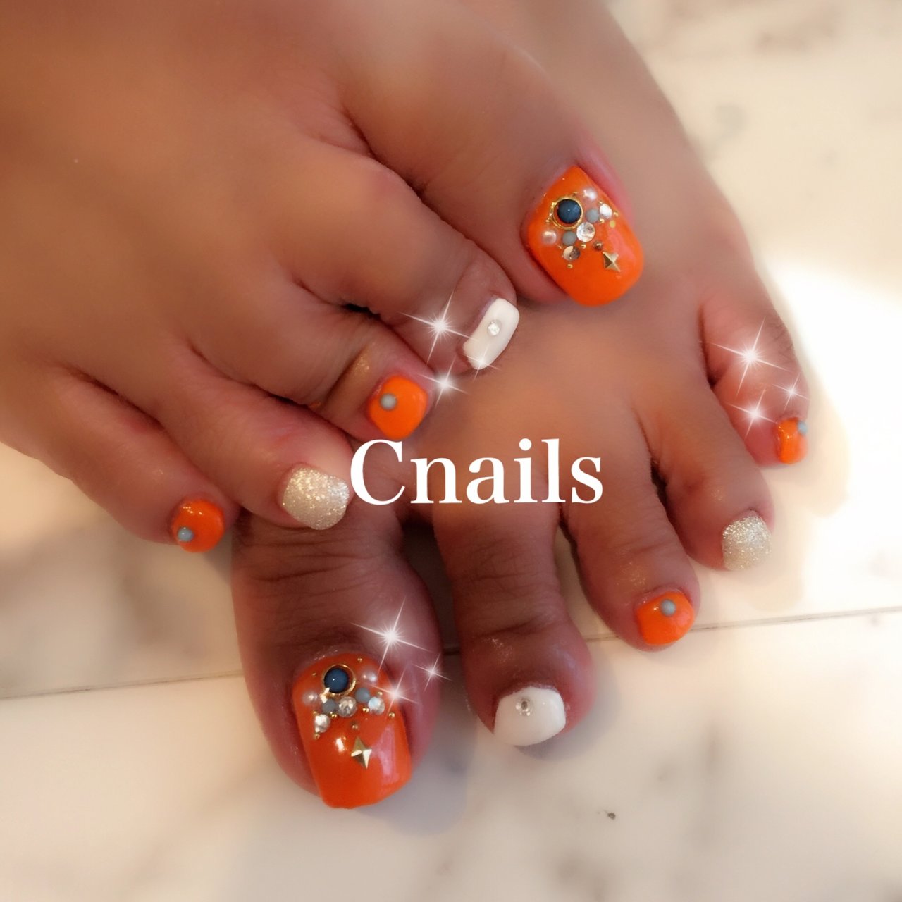 夏海リゾートフットシンプル Cnailsのネイルデザインno3339549