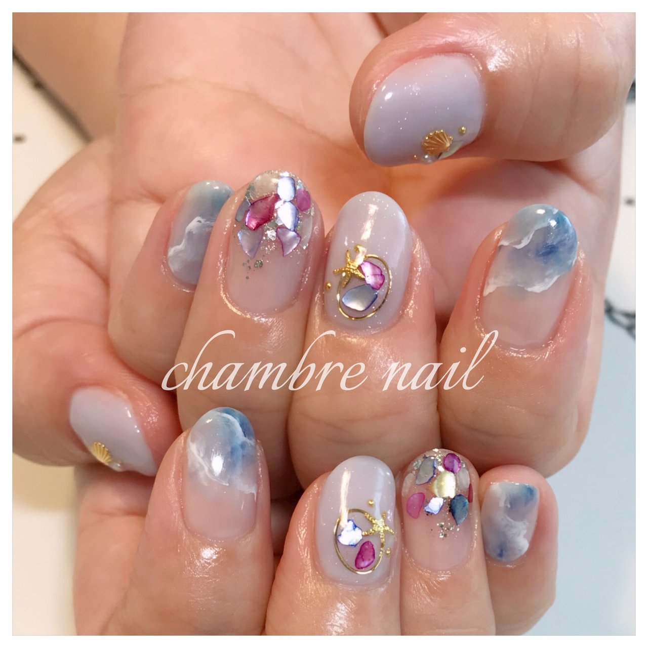 夏 海 リゾート 女子会 ハンド Chambre Nailのネイルデザイン No ネイルブック