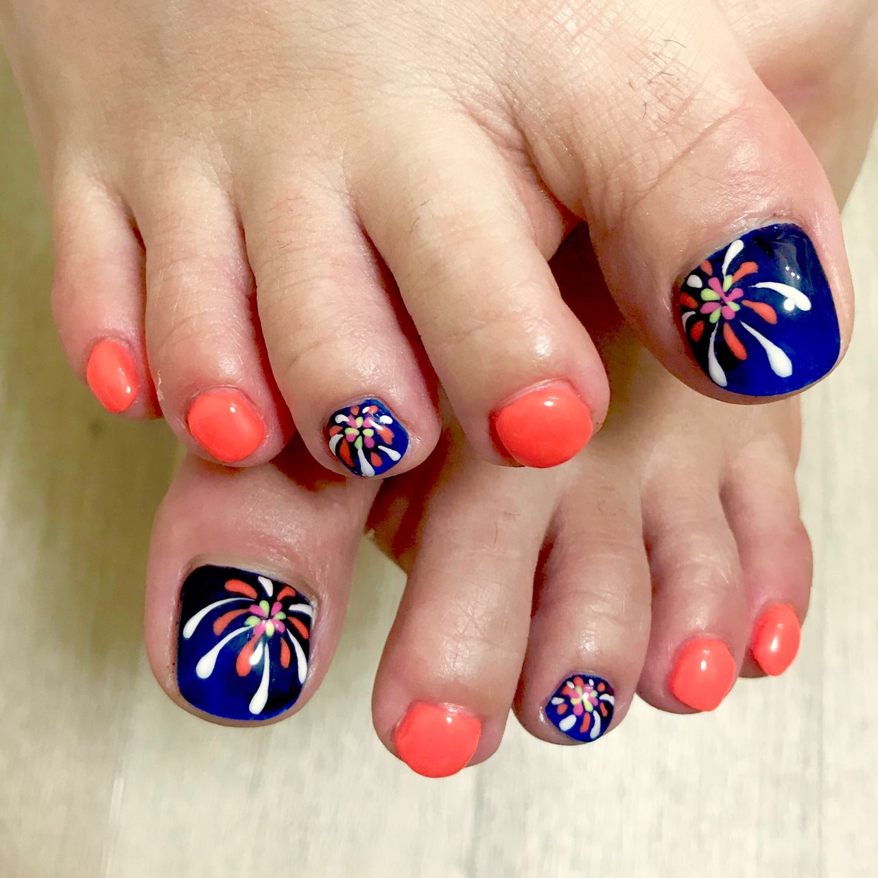 夏旅行浴衣デートフット Nailsalonkukuのネイルデザインno