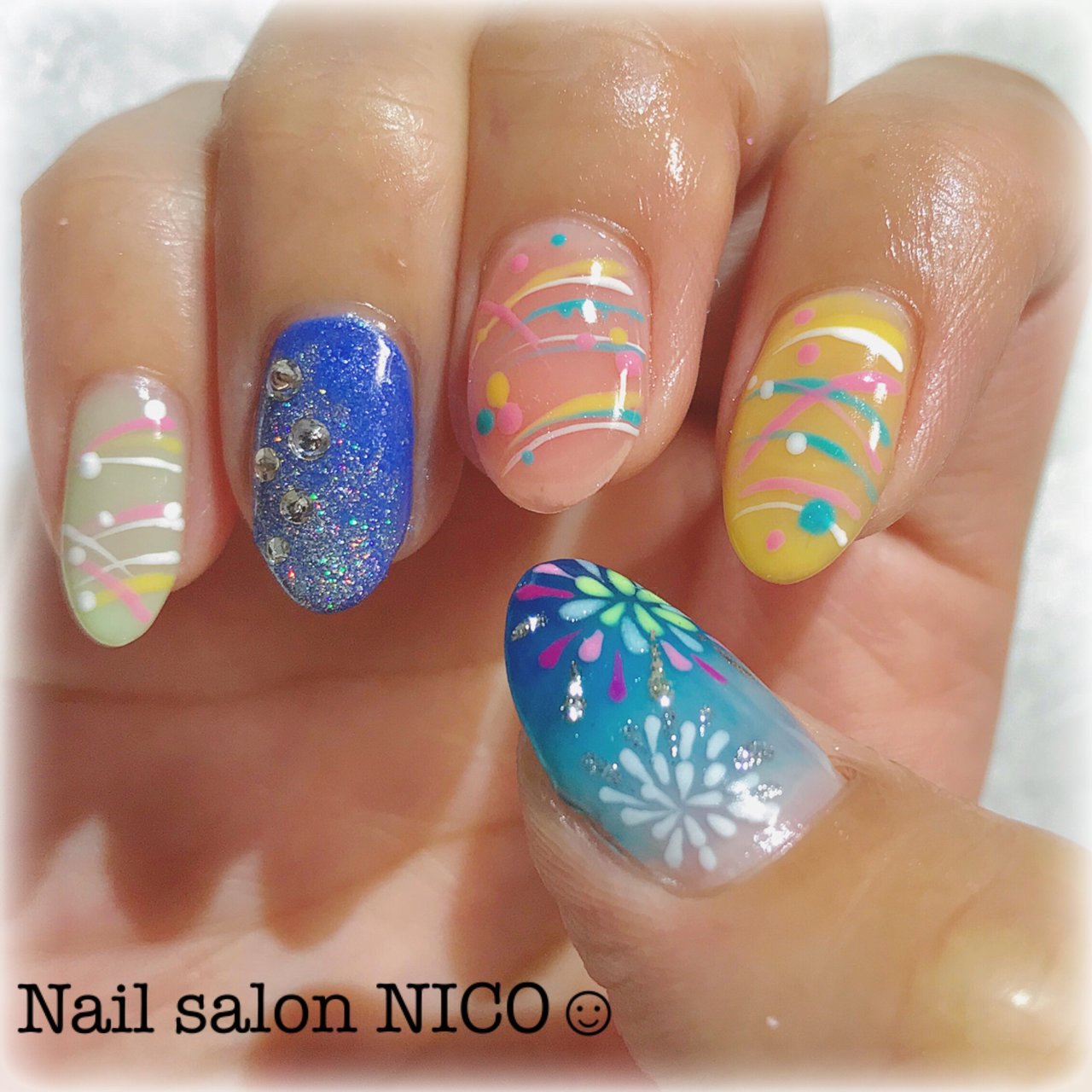 夏 リゾート 浴衣 パーティー ハンド Nail Salon Nico のネイルデザイン No ネイルブック