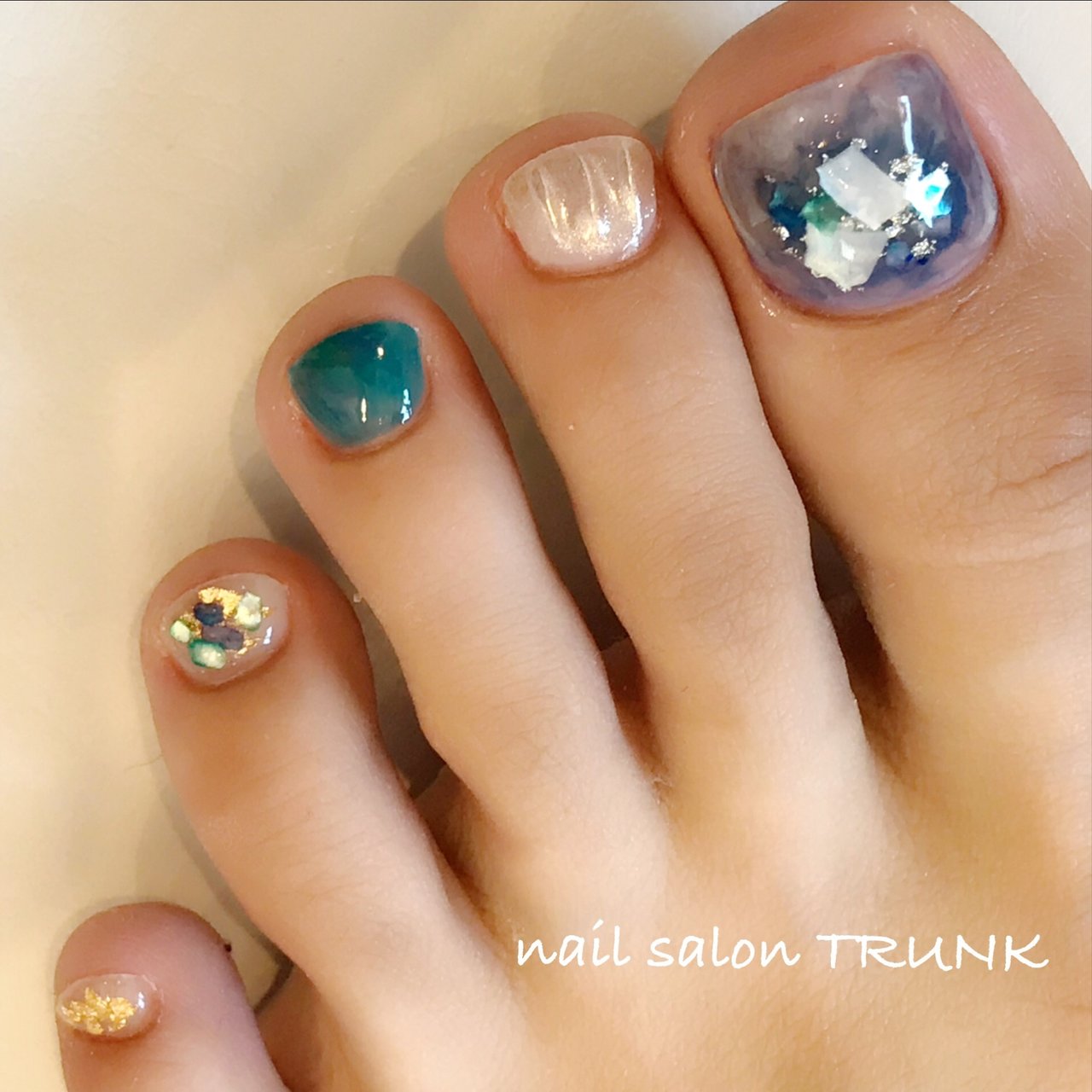 夏 オールシーズン フット ニュアンス マーブル Nail Trunkのネイルデザイン No ネイルブック