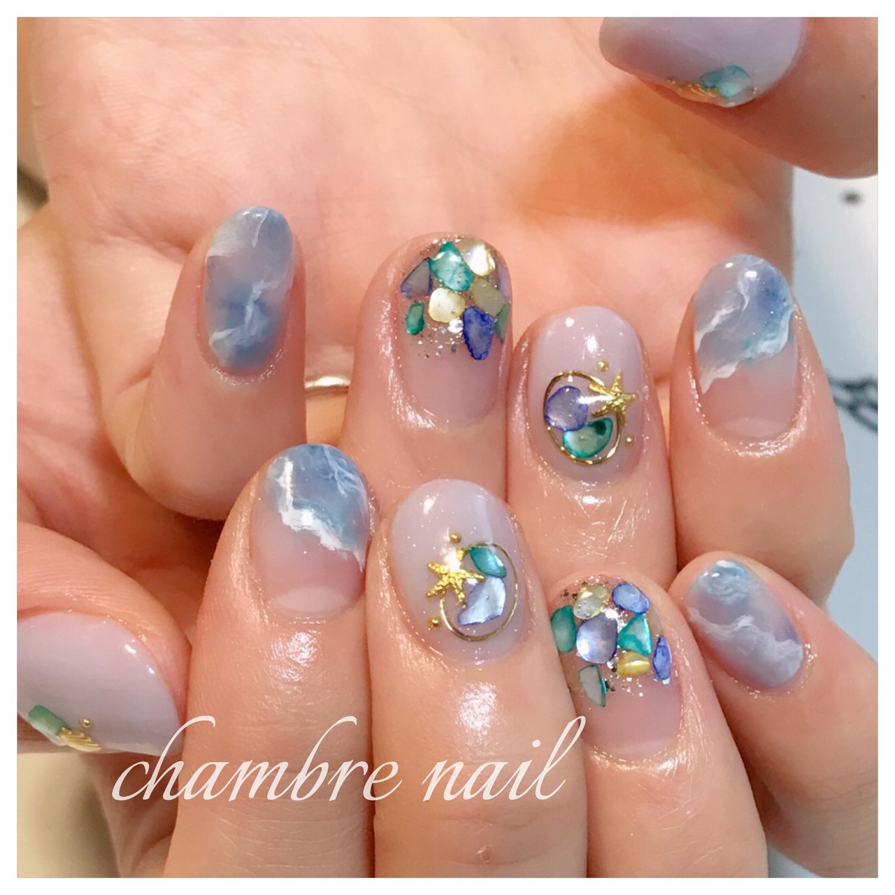 夏 海 リゾート 女子会 ハンド Chambre Nailのネイルデザイン No ネイルブック