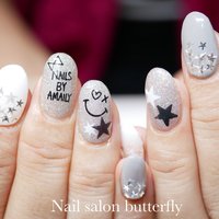 人気順 ラメ シルバー ニコちゃんネイルのネイルデザイン ネイルブック