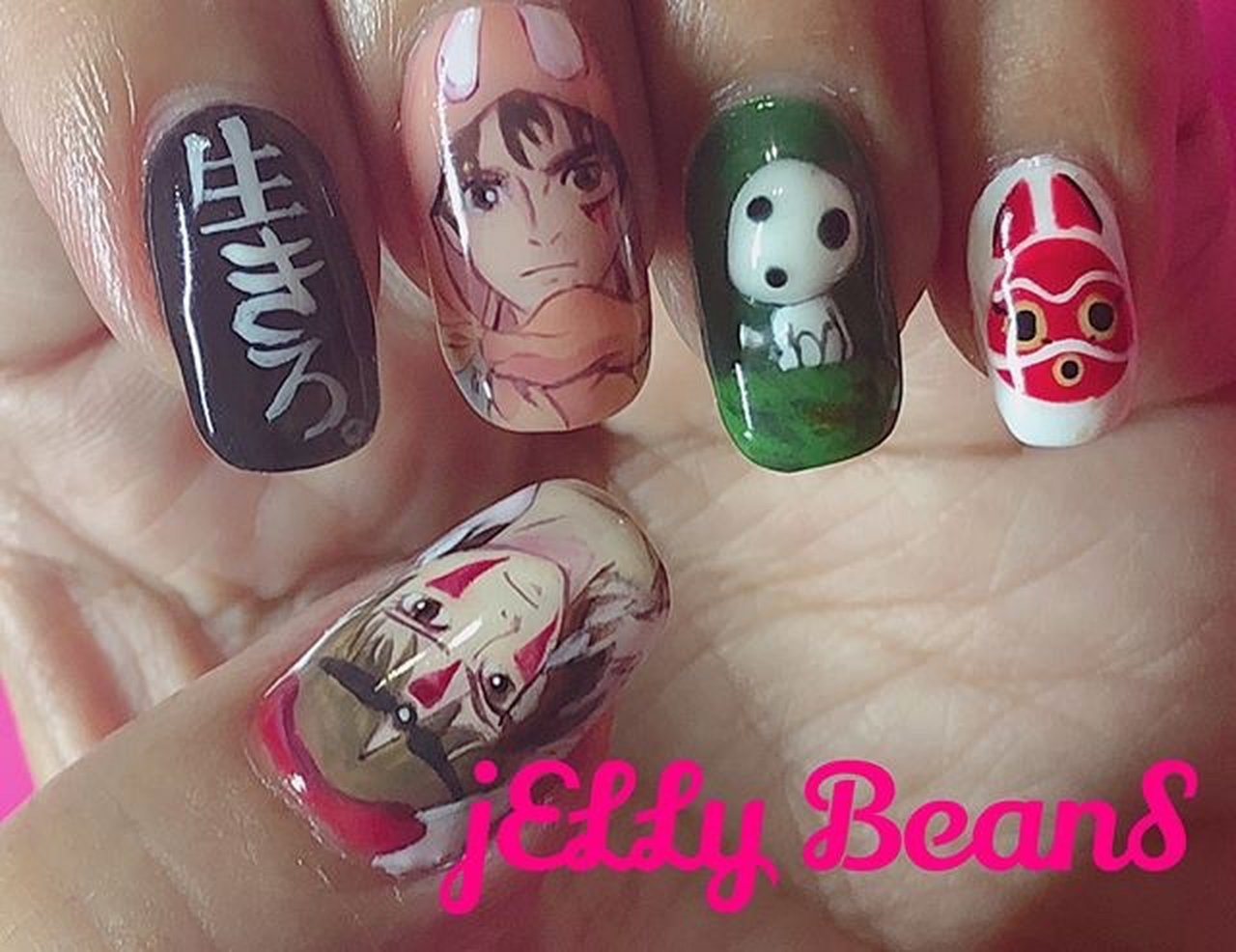 オールシーズン ハンド 痛ネイル キャラクター ロング まめ のネイルデザイン No ネイルブック