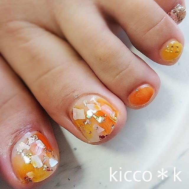 夏 旅行 海 浴衣 フット Kicco K Nailのネイルデザイン No ネイルブック