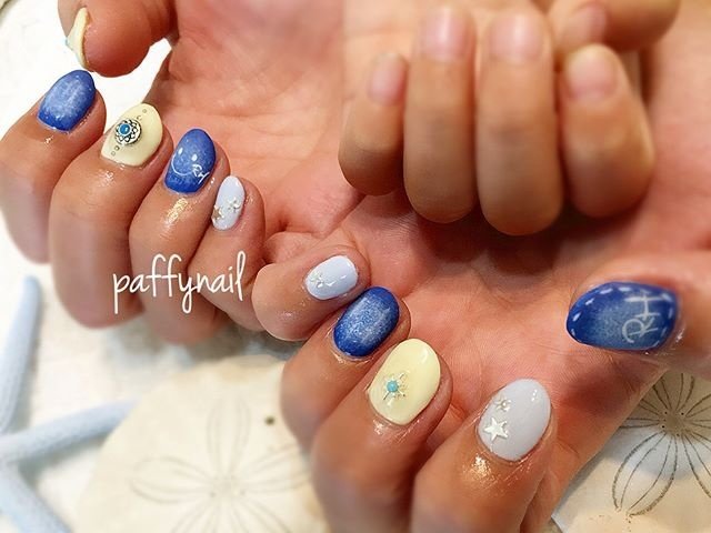 夏 オールシーズン 海 リゾート ハンド Paffynailのネイルデザイン No ネイルブック