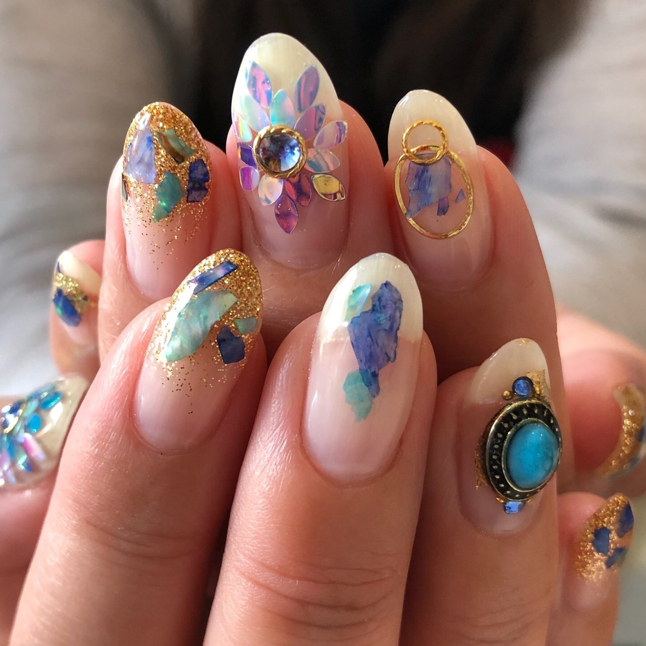 ハンド グラデーション ホログラム シェル ミディアム 宮城県 石巻 ロージーネイル Rosy Nail Pupuu Rosyのネイル デザイン No ネイルブック