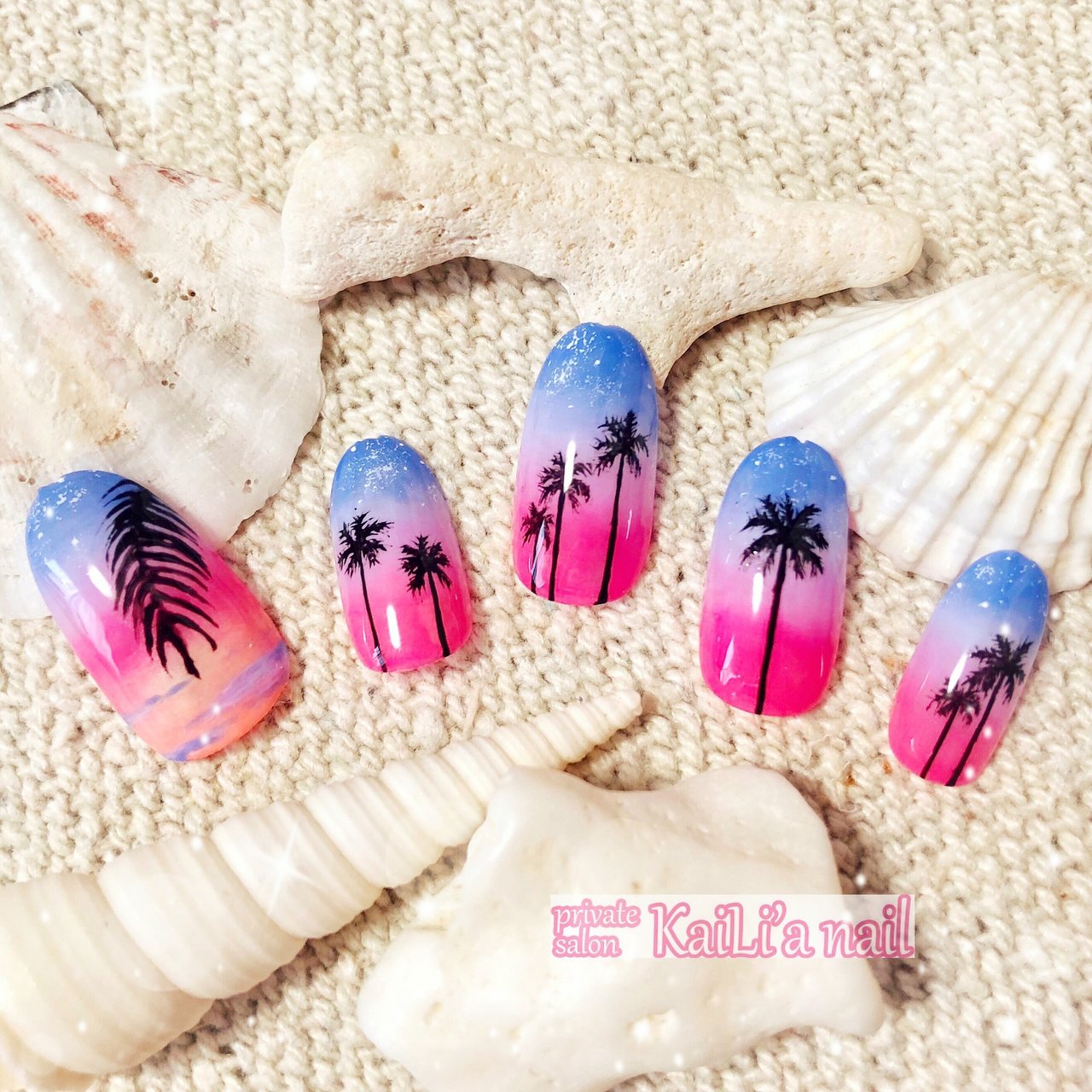 夏 旅行 海 リゾート ハンド Kaili Anail カイリアネイル Kaori Nのネイルデザイン No ネイルブック