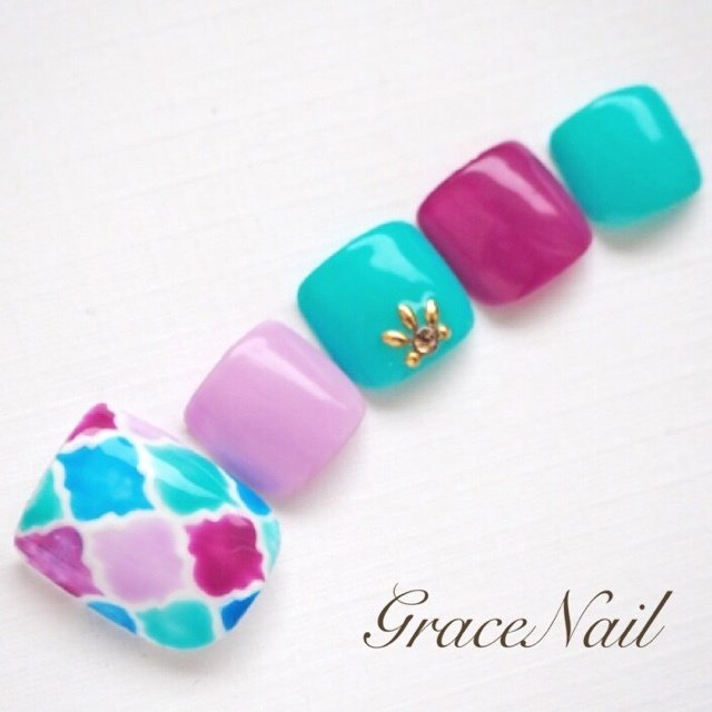 春 夏 海 リゾート フット Gracenailのネイルデザイン No ネイルブック