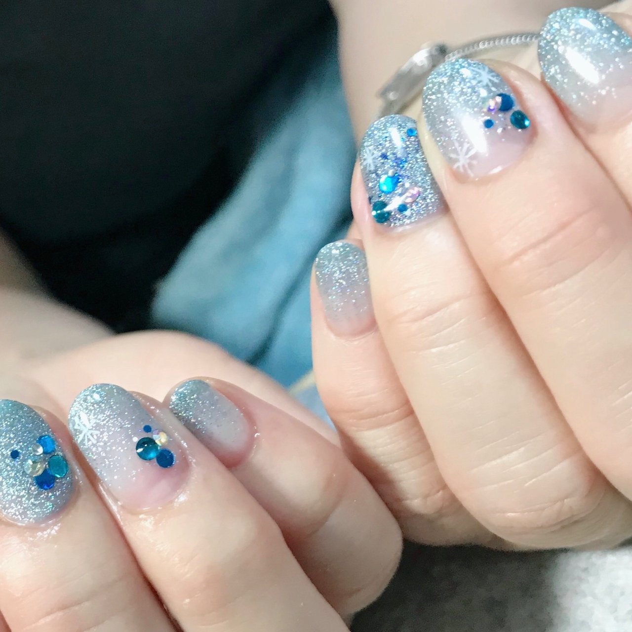 春 夏 水色 ブルー Nail Salon Coffretのネイルデザイン No ネイルブック