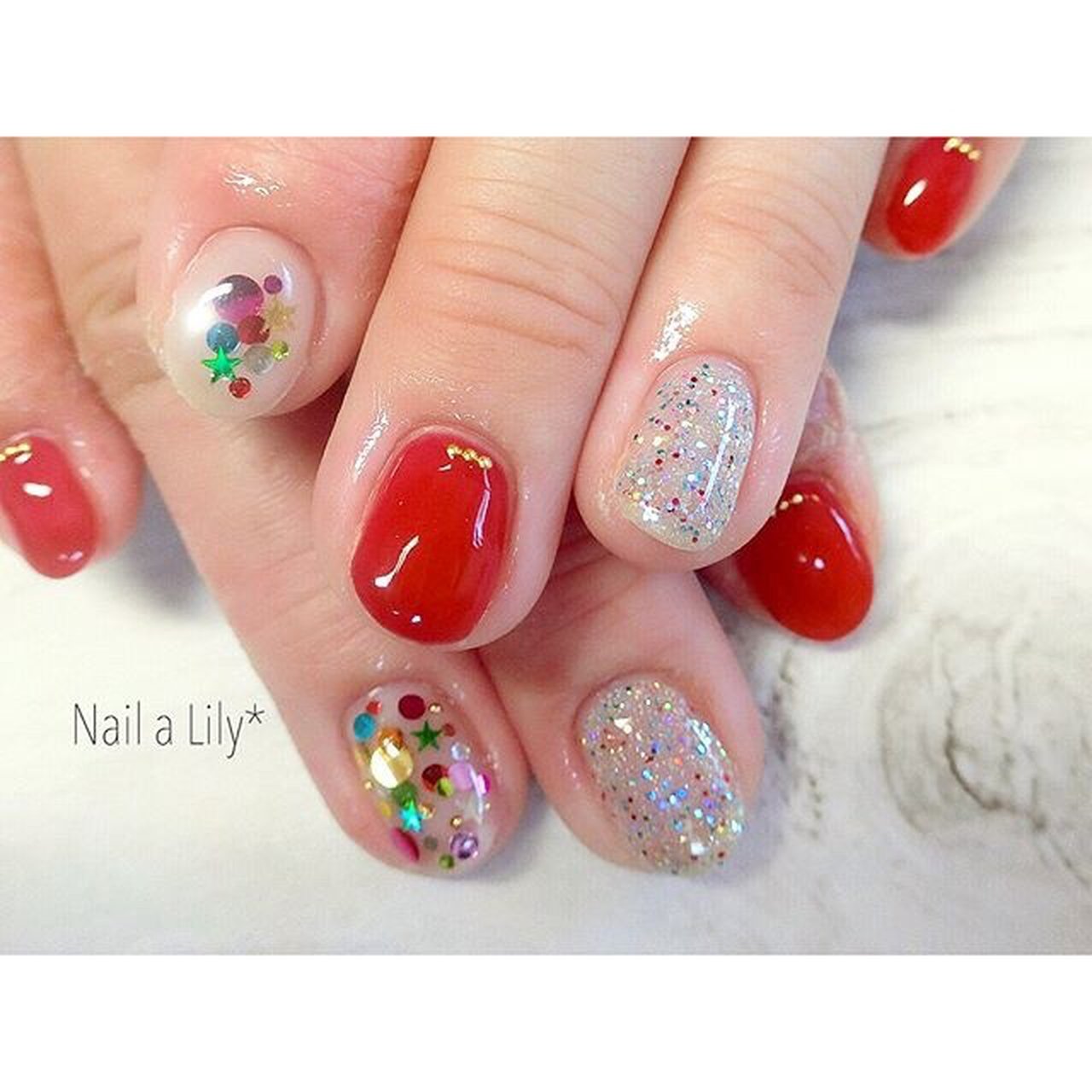 夏 オールシーズン ホログラム ラメ ワンカラー Nailalily ネイルアリリー Akiのネイルデザイン No ネイル ブック
