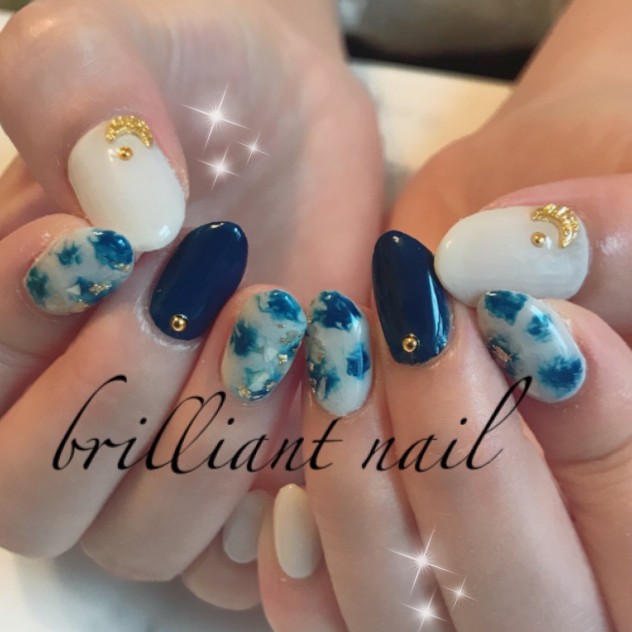 夏 海 リゾート ハンド タイダイ Brilliantnailのネイルデザイン No ネイルブック