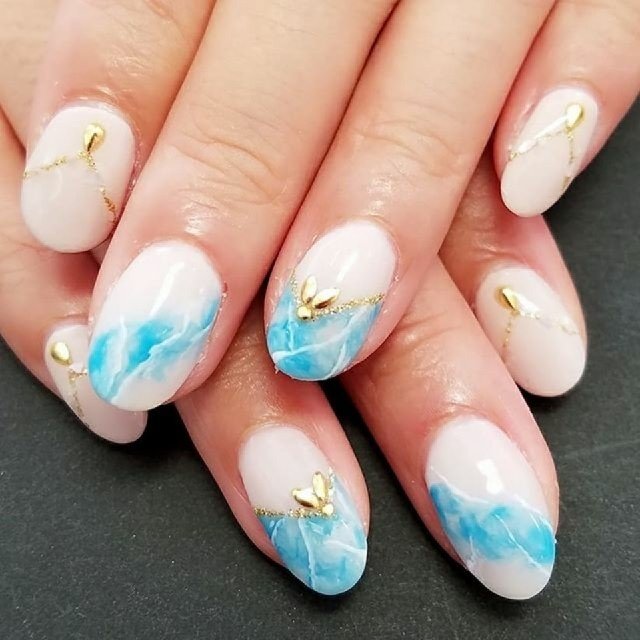 夏 海 デート ハンド シンプル Keiko Shinesnailのネイルデザイン No ネイルブック