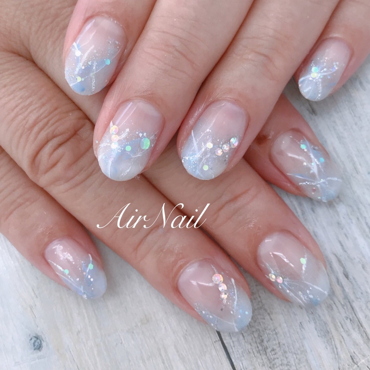 夏 海 オフィス ブライダル ハンド Airnail エアーネイル のネイルデザイン No ネイルブック