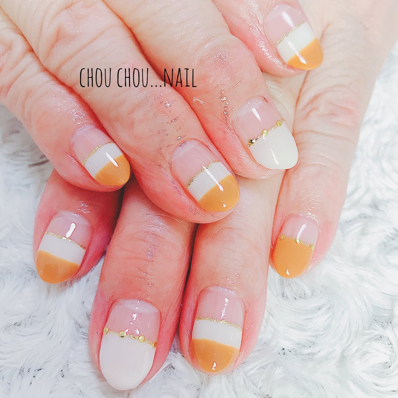 オールシーズン ハンド シンプル フレンチ 変形フレンチ Nail Salon Chouchouのネイルデザイン No ネイル ブック