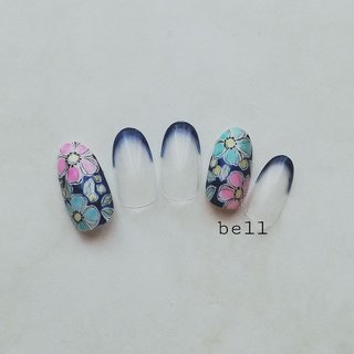 人気順 手書き花のネイルデザイン ネイルブック