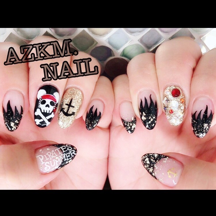 夏 オールシーズン 海 リゾート ハンド Azkm Nailのネイルデザイン No ネイルブック