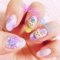 七夕 天の川 ディズニーネイルのネイルデザイン ネイルブック