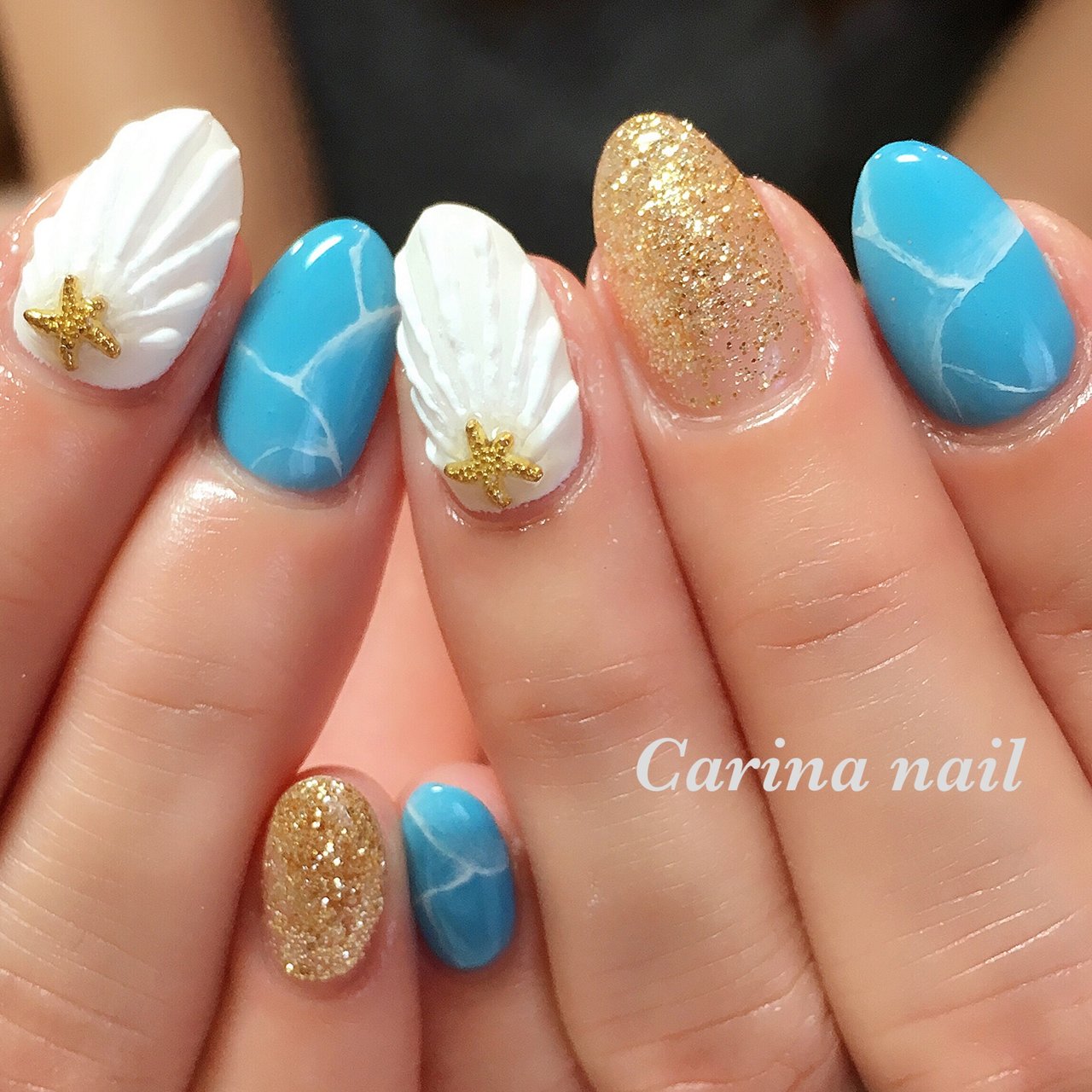 夏 旅行 海 リゾート ワンカラー Carina Nailのネイルデザイン No ネイルブック